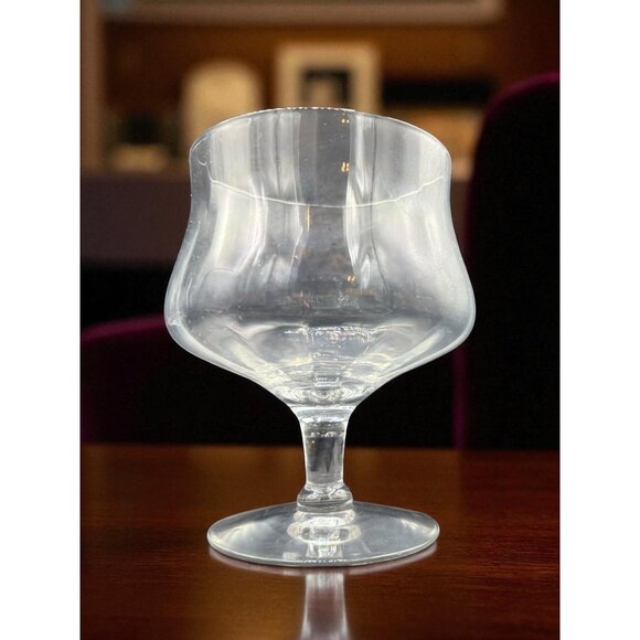 Set of 5 Vintage Optic Patterned Wide Mouthed Bourbon / Brandy Glasses Stemware - Picture 6 of 8